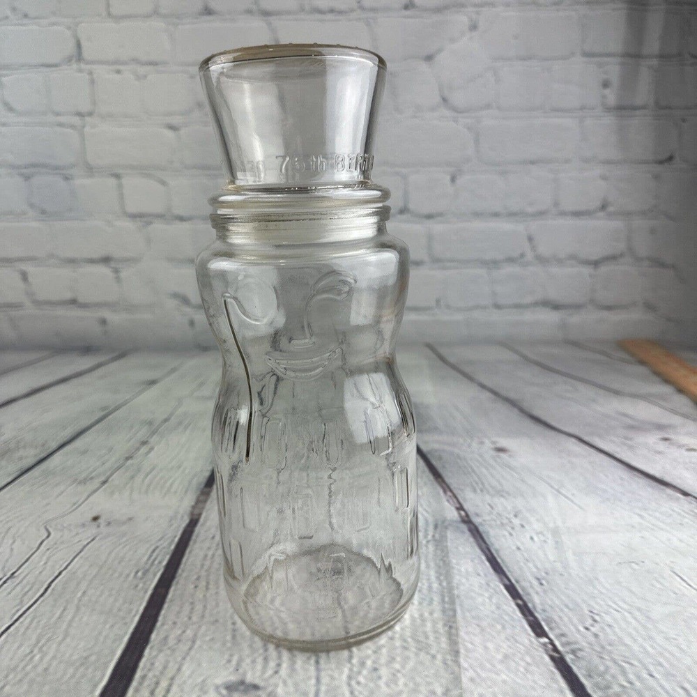 Mr Peanut Planters Jar Glass Vintage 1991‎ 75th Anniversary Top Hat Monocle 9.5”